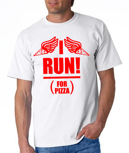 Running - I Run For Pizza - Mens White Short Sleeve Shirt